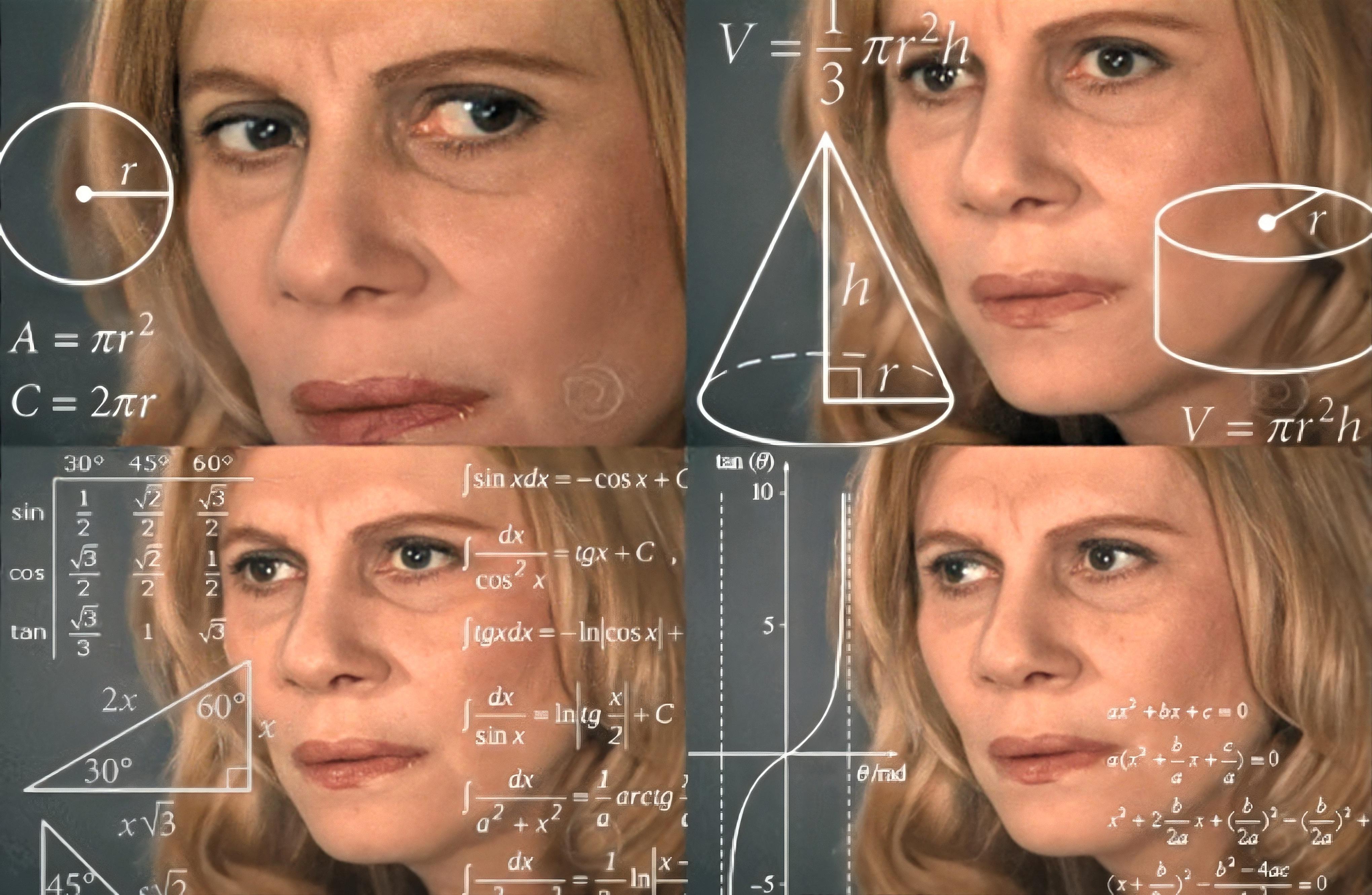 Confused math lady meme