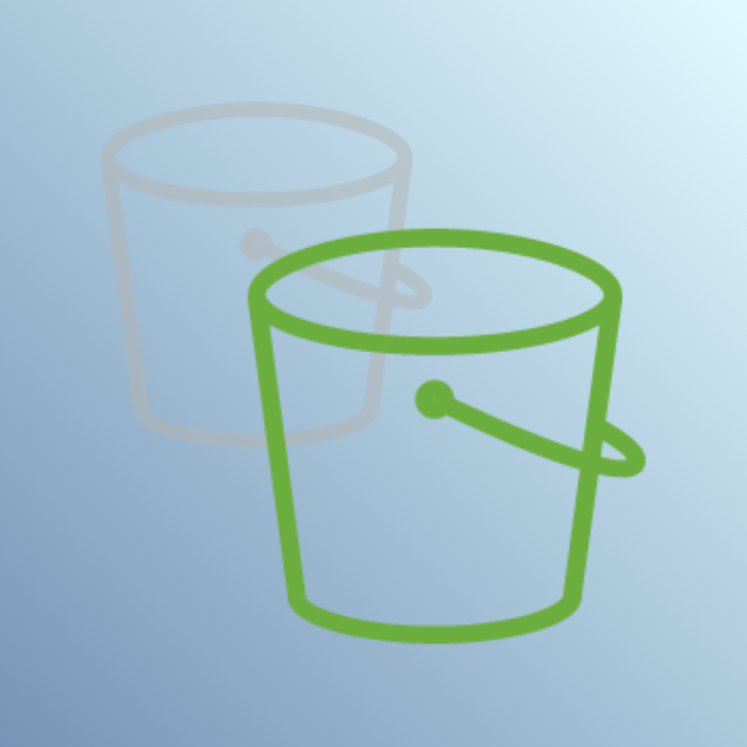 Two S3 buckets - one faded, one solid